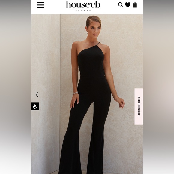 House of CB Pants & Jumpsuits House Of Cbs M I L L I E Black Asymmetric Jumpsuit Poshmark